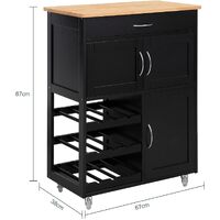 Kitchen Trolley Bottle Rack Drawer Cabinet thumbnail