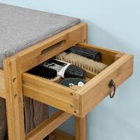 Bamboo Shoe Bench Drawers Lift Top thumbnail