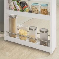 Slimline Rolling Storage Shelf, White thumbnail