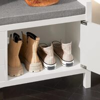 Shoe Bench Shoe Rack Cabinet Hallway, White thumbnail
