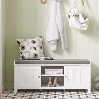 Shoe Cabinet Bench, White thumbnail