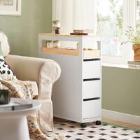 Storage Cart Narrow Cabinet Wheels Tray Drawers thumbnail