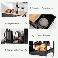 Kitchen Island Cart with Storage, Drawers, Shelves thumbnail