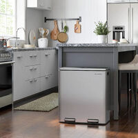 Dual Kitchen Bin, 2 x 30L, Silver thumbnail
