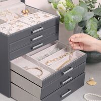 Jewellery Grey Box, 6 Layers,  5 Drawers thumbnail
