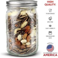 12 Pieces Canning Jars - 480ml Mason Jar Empty Glass Spice Bottles with Airtight Lids and Labels thumbnail