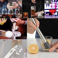 Cocktail Shaker Set Bartender Kit with Bamboo frame and 12 Pieces Stainless Steel Bar Tool Set thumbnail