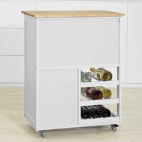 Kitchen Trolley with Wine Racks, Portable Workbench and Serving Cart for Bar or Dining thumbnail