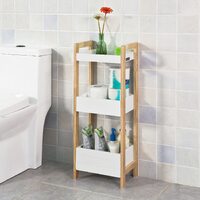 3-Tier White Storage Bathroom Shelf thumbnail