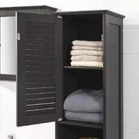 Freestanding Tall Bathroom Cabinet 170 x 32 x 30 cm (Black) thumbnail