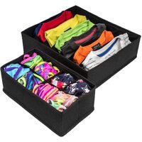 4 Pack Foldable Drawer Dividers Storage Boxes (Black) thumbnail