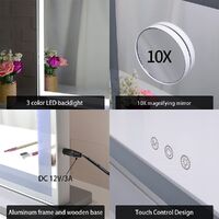 Hollywood LED Makeup Mirror with Smart Touch Control and 3 Colors Dimmable Light (72 x 56 cm) thumbnail