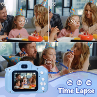 Kids Digital Dual Lens Camera, 4x Zoom and HD Video Recording (Blue) thumbnail