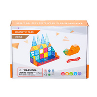78 Pcs non-toxic STEM Educational, Durable Magnetic Tiles/Puzzle with Storage Bag thumbnail