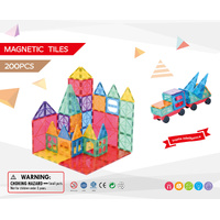 200 Pcs non-toxic STEM Educational, Durable Magnetic Tiles/Puzzle with Storage Bag thumbnail
