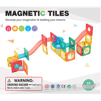88 Pcs non-toxic STEM Educational, Durable Magnetic Tiles/Puzzle with Storage Bag thumbnail