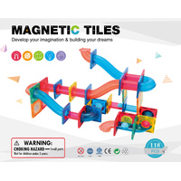 118 Pcs non-toxic STEM Educational, Durable Magnetic Tiles/Puzzle with Storage Bag thumbnail