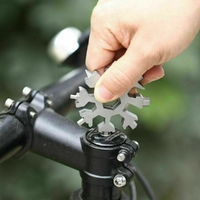 18 in 1 Multi-tool Snowflake Bottle Opener Stainless Keychain Wrench Screwdriver Silver thumbnail