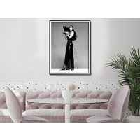 Wall Art 70cmx100cm Cher Music Black and White, Black Frame Canvas thumbnail