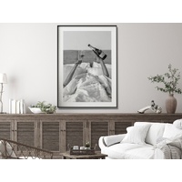 Wall Art 80cmx120cm Vintage Fashion Feminist Picture, Black Frame Canvas thumbnail