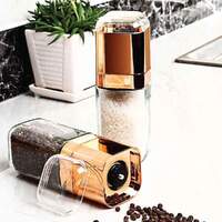 Salt and Pepper Grinder - 180ml Glass Design + Rose Gold Bottle Manual Hand Mill thumbnail