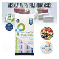 AM/PM Weekly Pill Box 7 Day Tablet Medicine Organiser Holder Case 14 Compartment thumbnail
