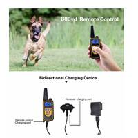 Dog Bark Collars - 2x 800m Range Recievers Vibration Sound Light Training Device thumbnail