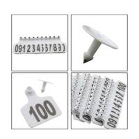 1-100 Cattle Number Ear Tags 7x10cm Set - XL White Cow Sheep Livestock Labels thumbnail