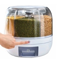 6 Grid Rotating Food Grain Dispenser 3.6L - Compartment Storage Container thumbnail