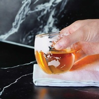 1L Whiskey or Wine Sailboat Glass Decanter Set - 4x Globe Glasses + Wooden Stand thumbnail