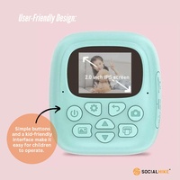 Kids Rechargeable Instant Print Camera Blue - Digital Thermal Photo Video MP3 thumbnail