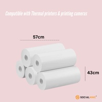Social Hike 5 Pack Thermal Paper Camera Rolls - Instant Print Printer Refill thumbnail