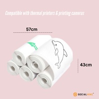 Social Hike 5 Pack Thermal Paper Camera Rolls Sticker - Instant Print Refill thumbnail