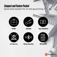 Tooleroo Portable A4 Thermal Printer Black + Tattoo Stencil Paper - Wireless thumbnail