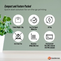 Tooleroo Bluetooth Thermal Label Printer - USB POS Receipt Shipping Printing thumbnail