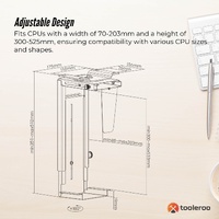 Tooleroo Under Desk CPU Holder PC Mount - Adjustable 360 Degree Rotation Rack thumbnail
