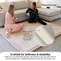 Kitchee Kids Foam Floor Play Mat 200x200cm – Padded Thick Soft Tatami Style Cream thumbnail