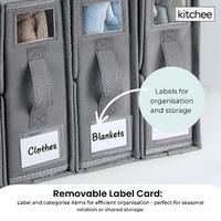 1x Kitchee Foldable Bed Sheet Storage Box – Linen & Closet Organiser Grey thumbnail