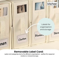 1x Kitchee Foldable Bed Sheet Storage Box – Linen & Closet Organiser Beige thumbnail