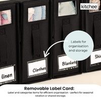 1x Kitchee Foldable Bed Sheet Storage Box – Linen & Closet Organiser Black thumbnail