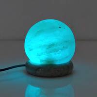 USB Colour Changing Salt Himalayan Lamp - Ball Sphere Shape Pink Rock LED Light thumbnail