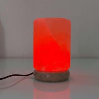 USB Colour Changing Salt Himalayan Lamp - Cylinder Shape Pink Rock LED Light thumbnail