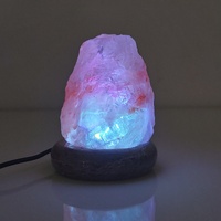 USB Colour Changing Salt Himalayan Lamp - Natural Shape Pink Rock LED Light thumbnail