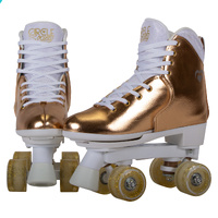 Circle Society Adjustable Quad Kids Roller Skates In Metallic Rose Gold thumbnail