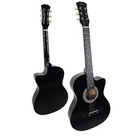Karrera 38in Cutaway Acoustic Guitar with guitar bag - Black thumbnail