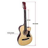 Karrera 38in Pro Cutaway Acoustic Guitar with guitar bag - Natural thumbnail
