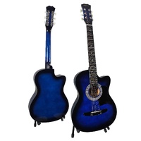 Karrera 38in Pro Cutaway Acoustic Guitar with Bag Strings - Blue Burst thumbnail