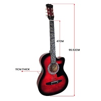 Karrera 38in Pro Cutaway Acoustic Guitar with guitar bag - Red Burst thumbnail