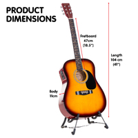 Karrera Electronic Acoustic Guitar 41in  - Sunburst thumbnail