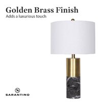 Sarantino Metal and Marble Table Lamp in Black thumbnail
